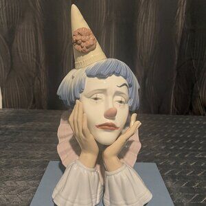 Lladro Jester Sad Clown 12.5" Figurine/ Large Clown Bust/ Sculpture 5129 #43 Mar